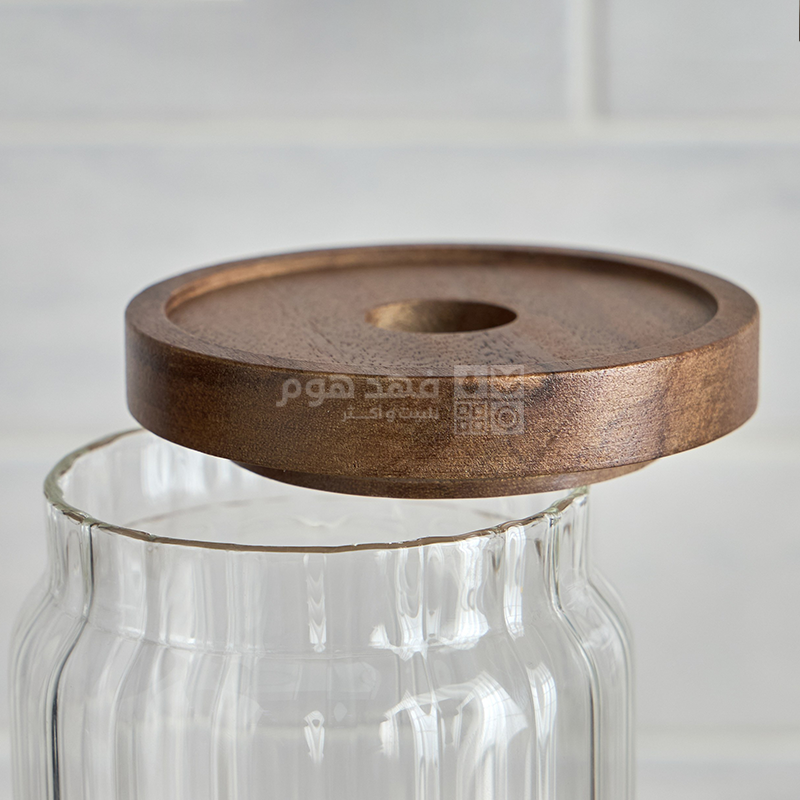 مرتبان زجاج محزز 1200مل 9*25.5 سم G-1196
