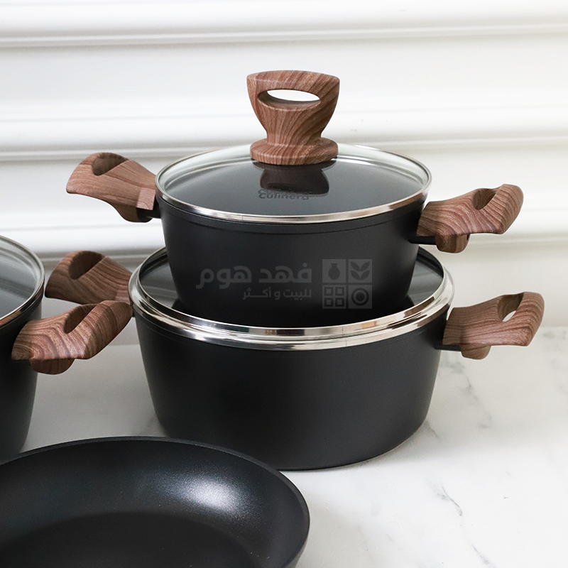 طقم 3 طنجرة 18/20/24سم و مقلى 22سم اسود CULINERA