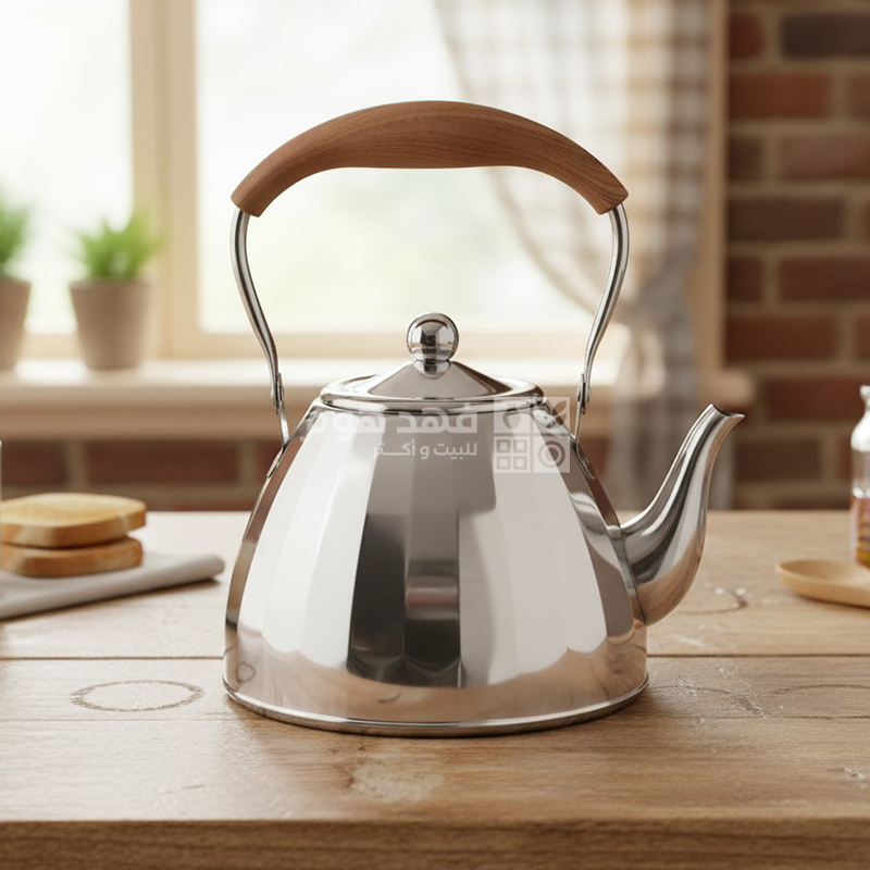 ابريق شاي محزز يد خشب ستانلس 2 لتر
