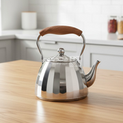 ابريق شاي محزز يد خشب ستانلس 1 لتر