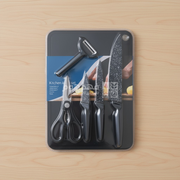 طقم مفرمة + 3 سكاكين + قشارة + مقص DH3772-BLACK