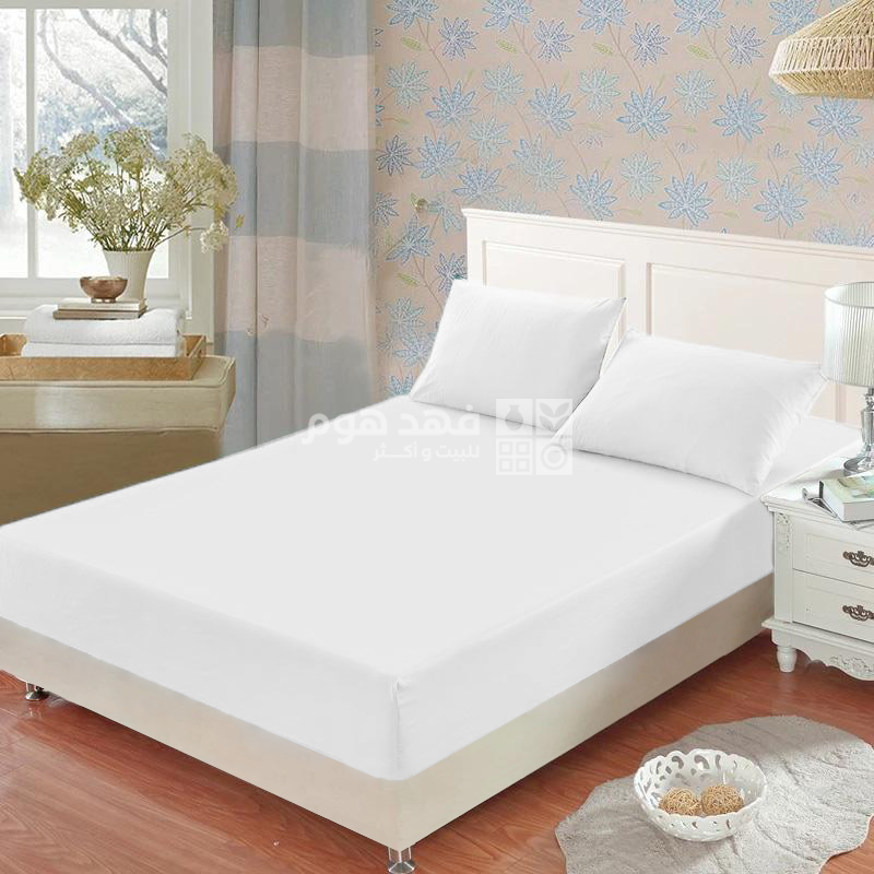 ملف فرشة جيرسي قطن مع وسادة 30*200*200 WHITE KING