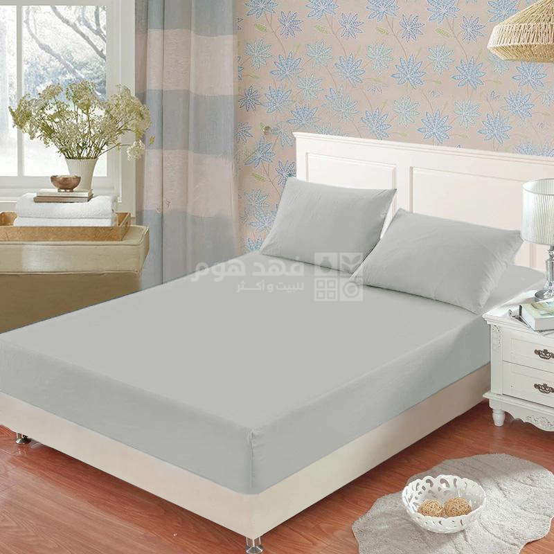 ملف فرشة جيرسي قطن مع وسادة 30*200*200 LIGHT GREY KING