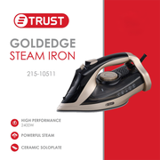مكوى ملابس اسود و ذهبي - سيراميك TRUST 2400W
