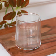 طقم /6 كاسات عصير شفاف محزز مع حز ذهبي 240 مل SA425-242