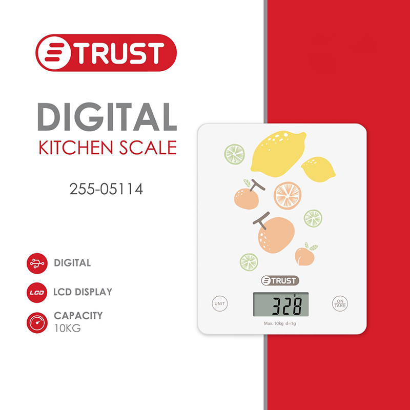 ميزان مطبخ وجه زجاج ملون 16*20 سم CK650