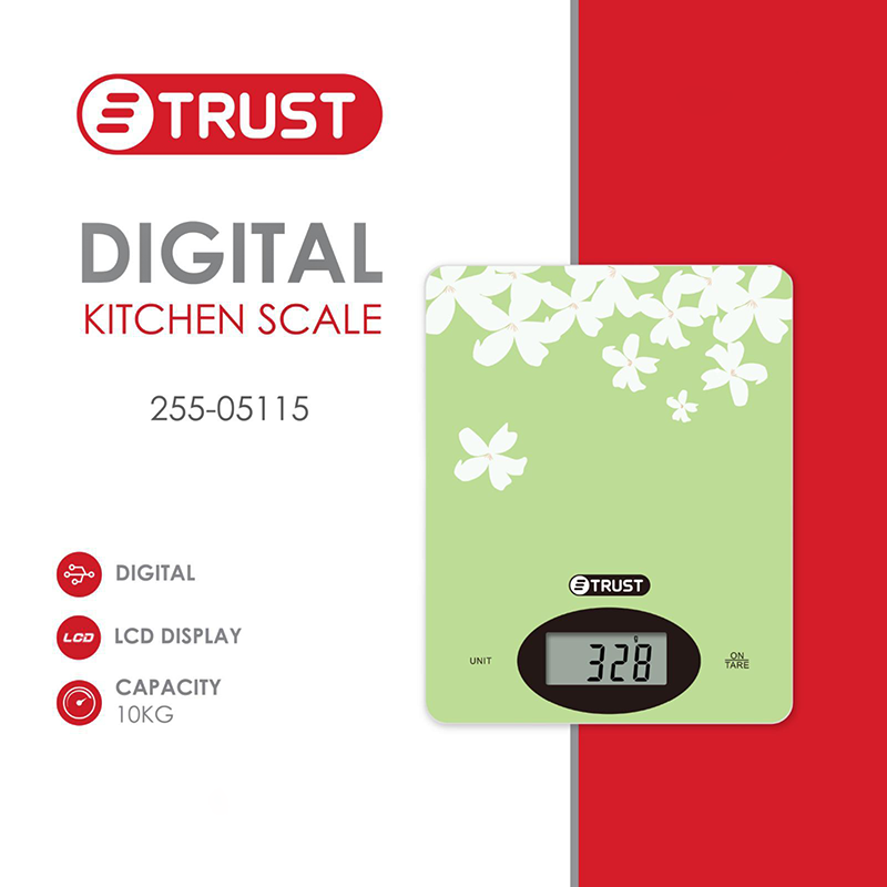 ميزان مطبخ وجه زجاج اخضر 16*20 سم CK650