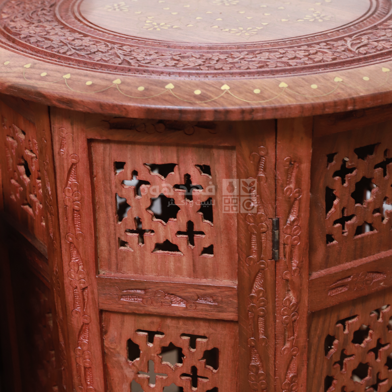 طقم سكملات خشب سداسي مرصع نحاس ارابيسك هندي 114
