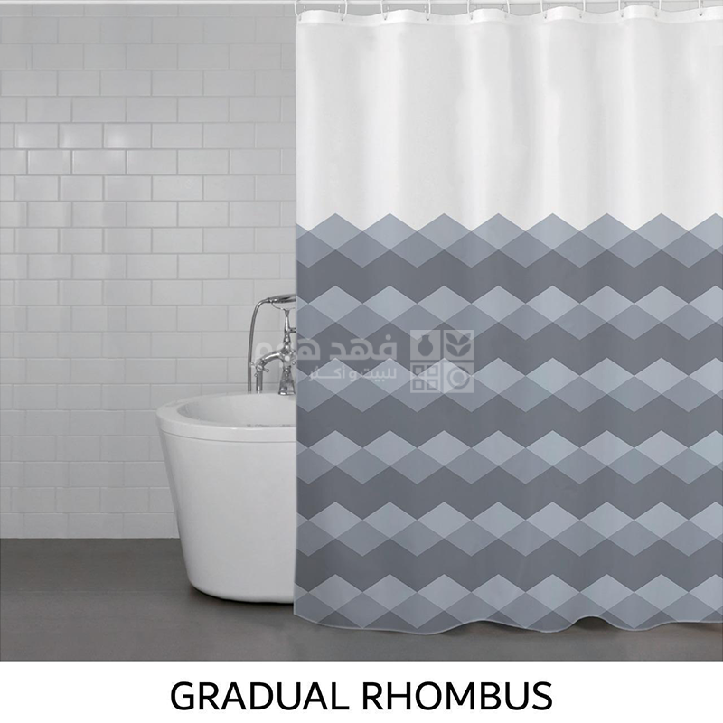 ستارة حمام طبقة GRADUAL RHOMBUS GREY SHOWER 180*200CM