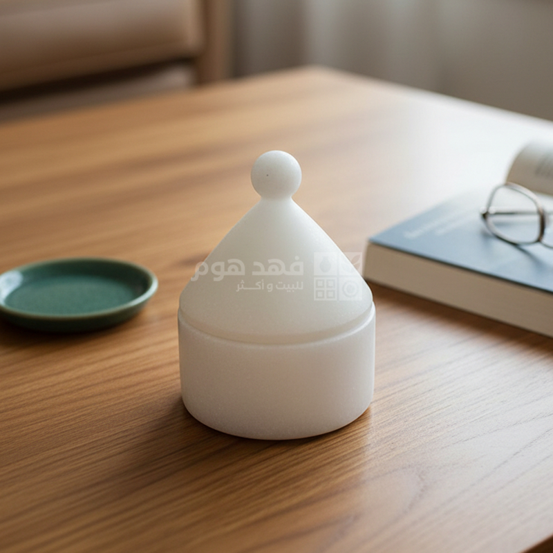 مضيفة حجر ريزن ابيض بغطاء 12*15ارتفاع سم D49-1