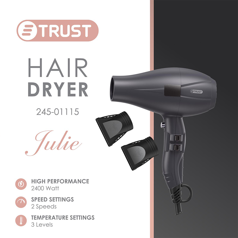 سشوار كهربائي رمادي / سرعتين / 3 درجات 2400W