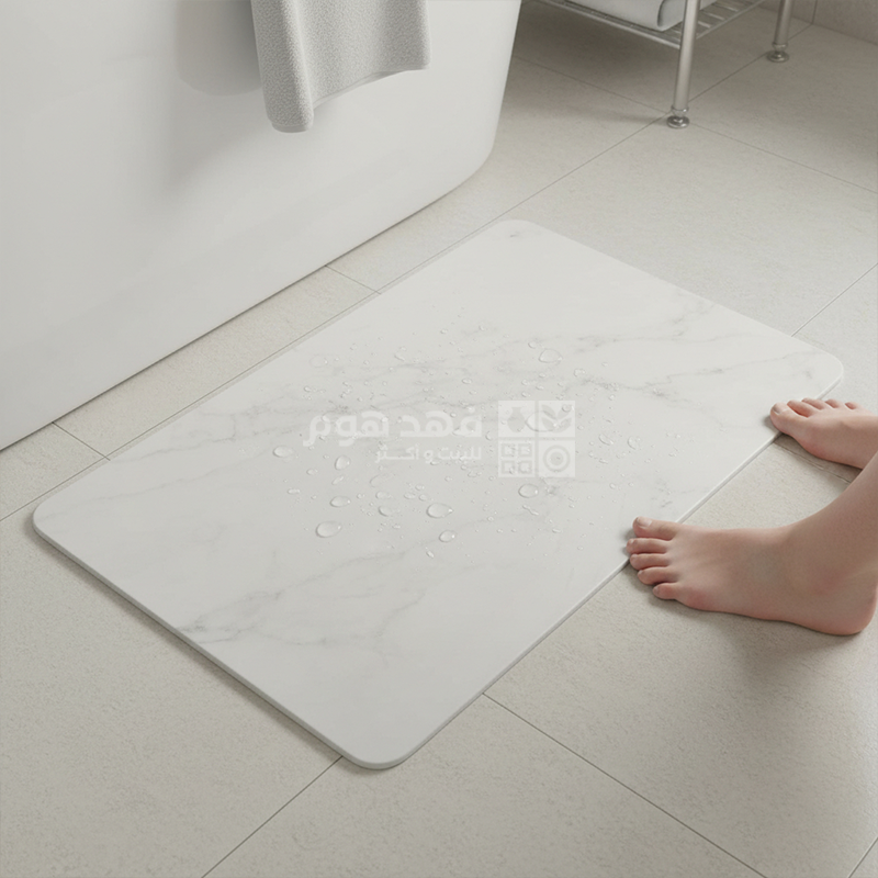 دعسة حمام حجرية فائقة الامتصاص 39*60 سم MARBLE WHITE
