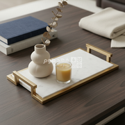 صينية مستطيل رخام 5*18*31 سم SHIFT GOLD DEC TRAY