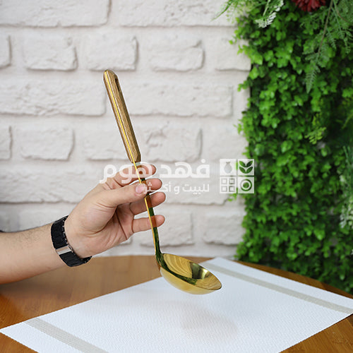 مغرفة طعام كبير ستيل يد خشب AB27/12 =