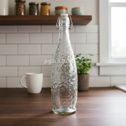 زجاجة ماء زجاج غطاء كبس 1 لتر 23SBHFW
