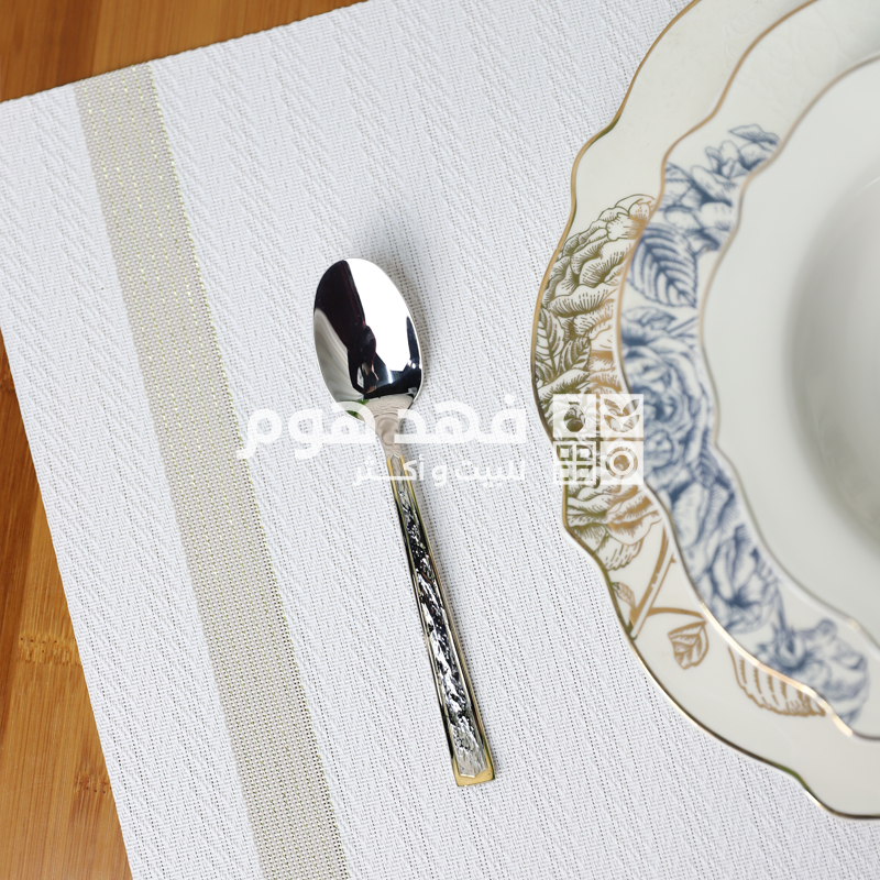 طقم معالق صغير نقشة مع حز ذهبي 2/FH1/10