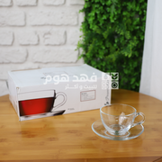 طقم/6 فنجان شاي مع صحن بيسك 97948