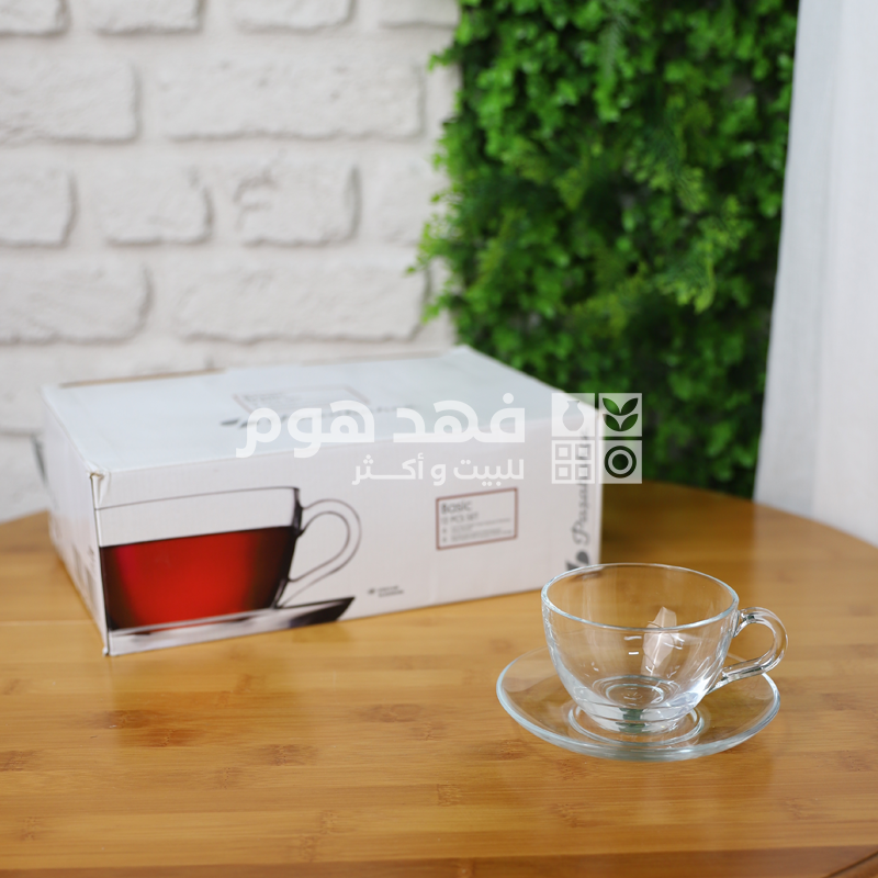 طقم/6 فنجان شاي مع صحن بيسك 97948