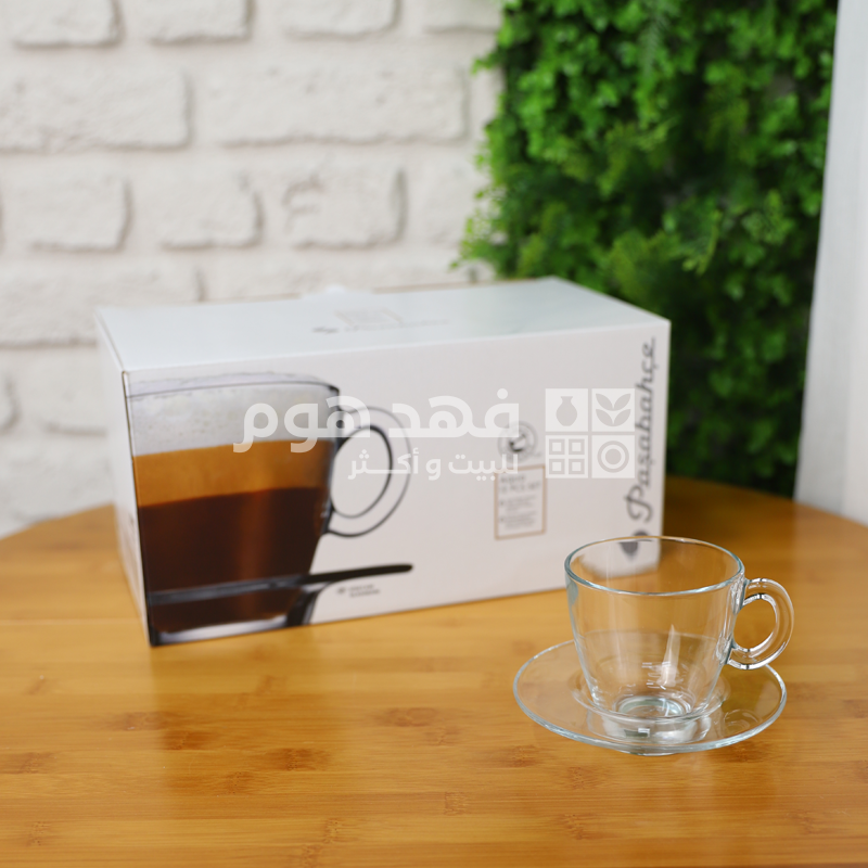 طقم كاسة شاي 6/6 سادة  باشا باشا 95040 تركي 6/12 + 31/13 + 82/1 +