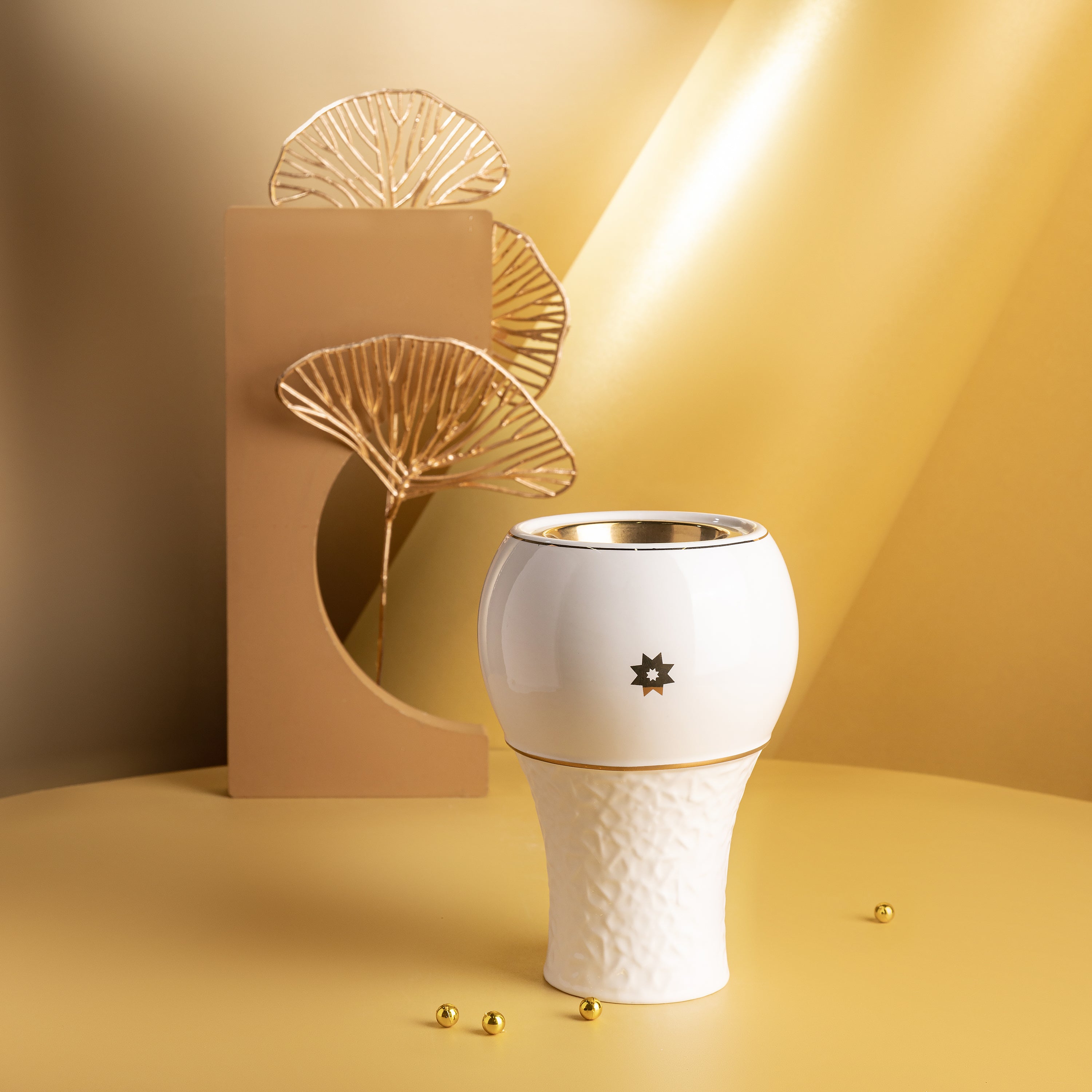 مبخرة تاج ابيض مذهب 2149