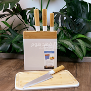 طقم 4 سكاكين مع لوح فرم بامبو Tessie&Jessie