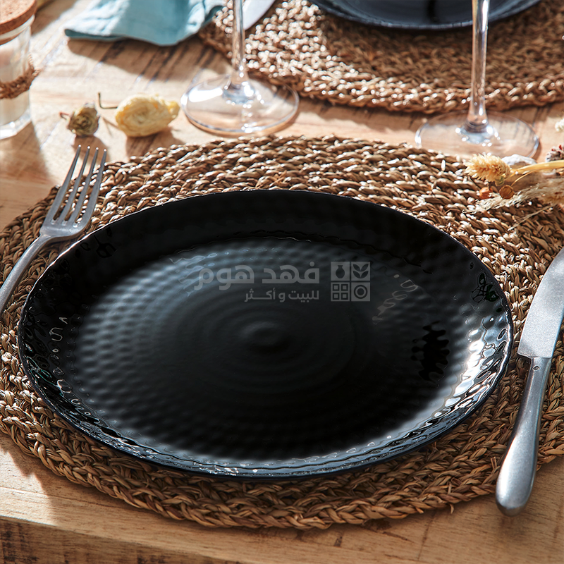 Pampille Black, Tempered Dinner Plate 25