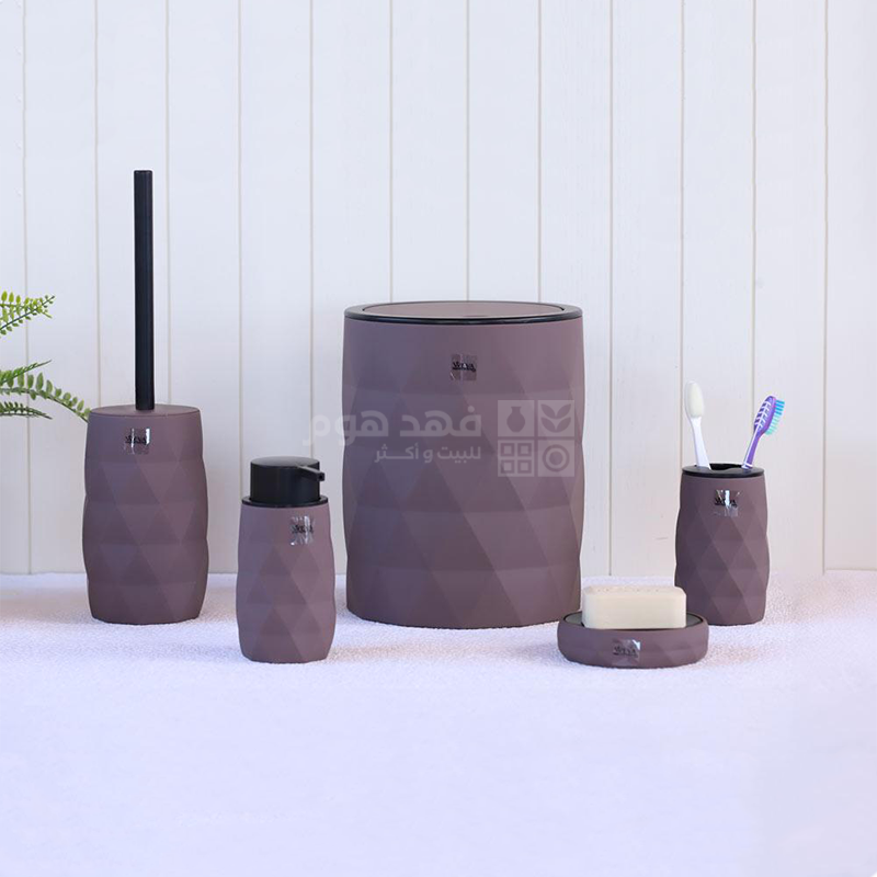 طقم اكسسوارات حمام 5 قطع LUMINOUS BROWN & BLACK