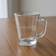 طقم /6 كاسات نسكافيه زجاج مع حز ذهبي 230مل KTZB29