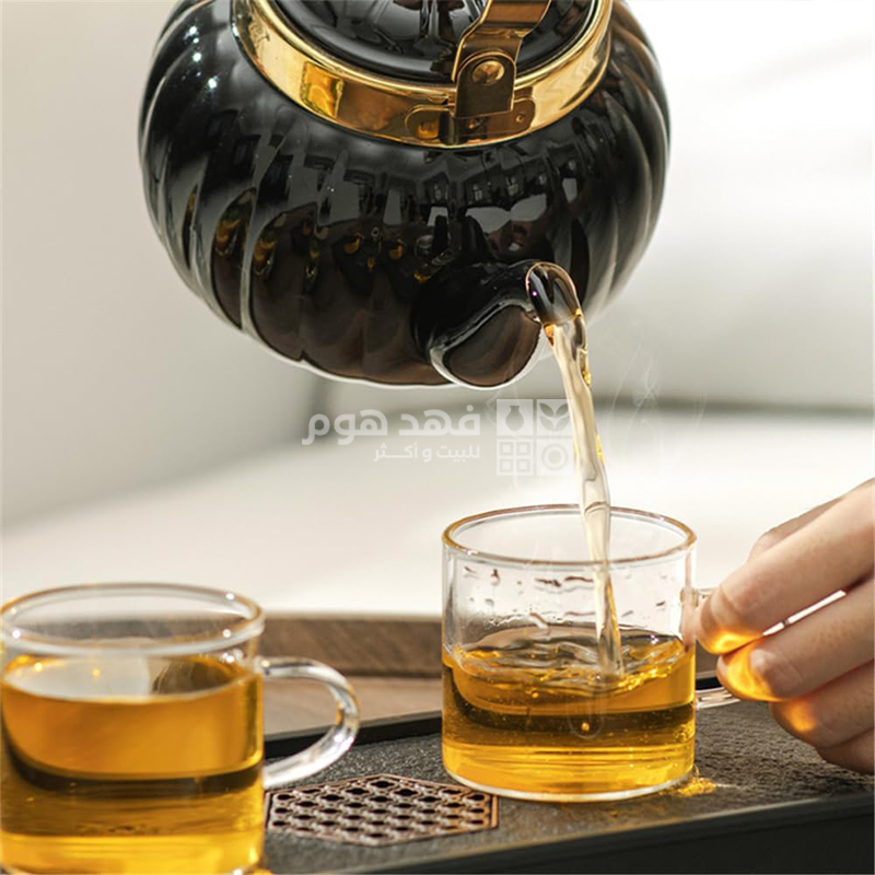 ابريق شاي 2 لتر اسود محزز