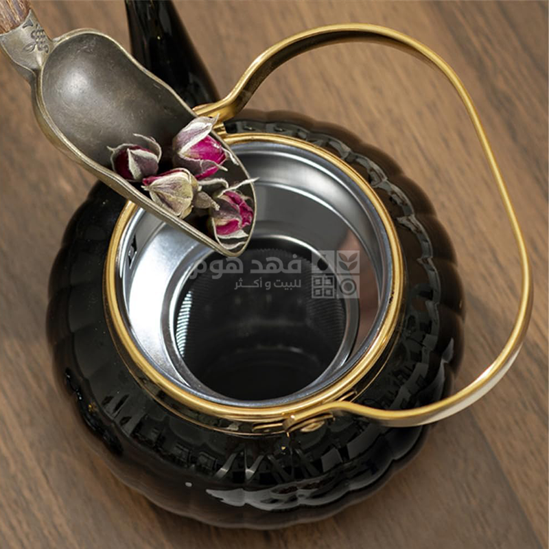 ابريق شاي 1200 مل اسود محزز