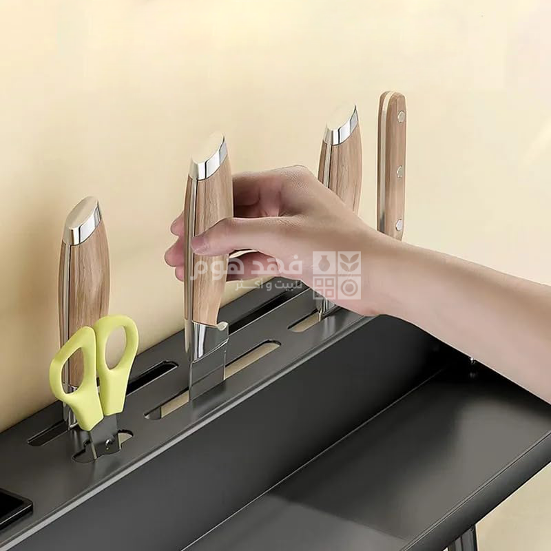 رف مجلى معدن أسود تعليق