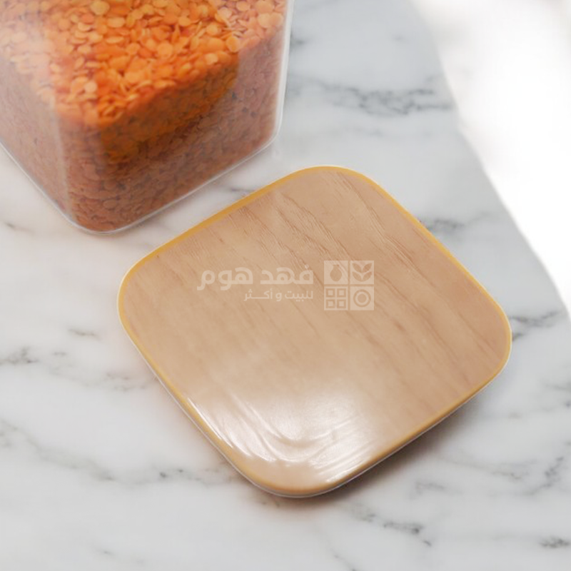 مرتبان اكريليك 1500مل غطاء لون خشبي Z10/6