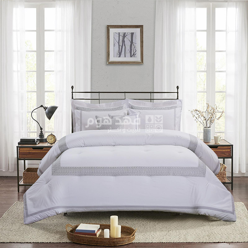 طقم غطاء تخت قطن 8 قطع HOTEL CHARM GRAY KING 260*240