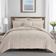 طقم غطاء تخت قطن جاكار 7 قطع LUXURY COTTON MATELASSE TAUPE KING