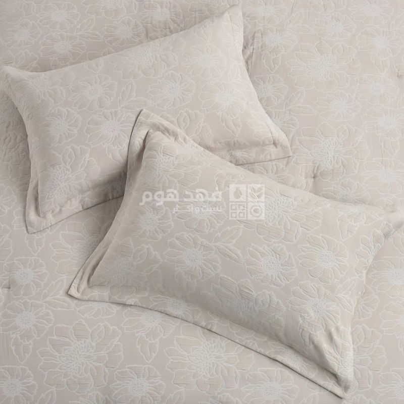 طقم غطاء تخت قطن جاكار 7 قطع LUXURY COTTON MATELASSE TAUPE KING