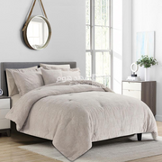طقم غطاء تخت قطن جاكار 7 قطع LUXURY COTTON MATELASSE TAUPE KING