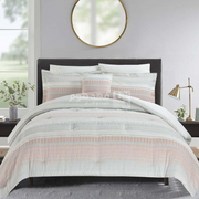 طقم غطاء تخت قطن جاكار 7 قطع LUXURY COTTON PRISMATEA CORAL KING