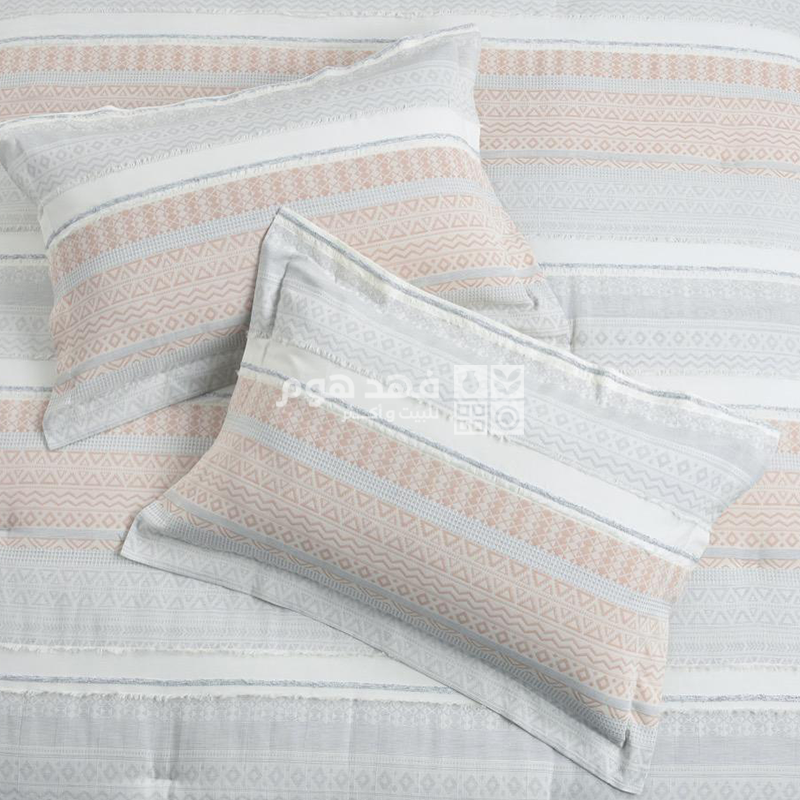 طقم غطاء تخت قطن جاكار 7 قطع LUXURY COTTON PRISMATEA CORAL KING