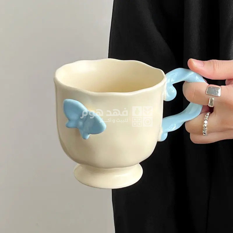 ماغ بورسلان بيج مع فراشة 3D ملون M55-14