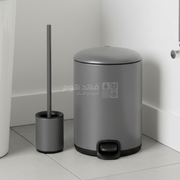 طقم/2 سطل قمامة 5لتر مع فرشاة ستانلس stella steel grey