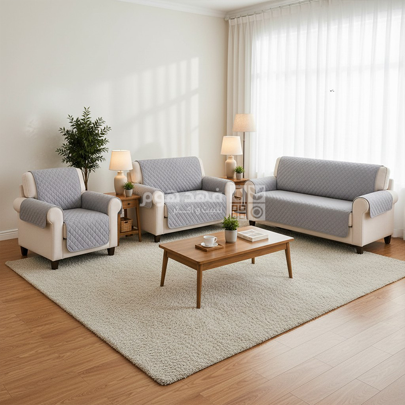 طقم غطاء كنب 7 مقاعد SURE-FIT SOFA COVER SILVER