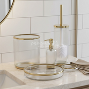 طقم اكسسوارات حمام زجاج PURE BATH ACCESSORIES GOLD GLASS