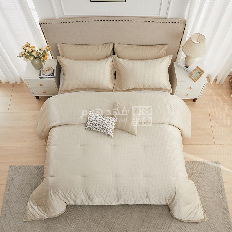 طقم غطاء تخت جاكار 8 قطع 240*260 MADISON PARK GALILEO BEIGE KING