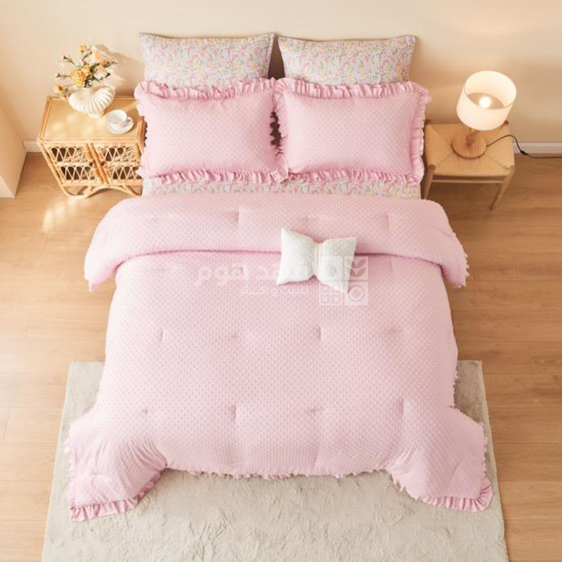 طقم غطاء تخت ميكروفيبر 5 قطع KIDS ZONE MARY PINK 180*230 TWIN