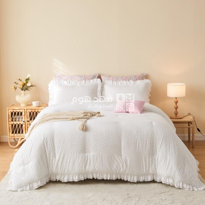 طقم غطاء تخت ميكروفيبر 5 قطع KIDS ZONE MARY WHITE 180*230 TWIN
