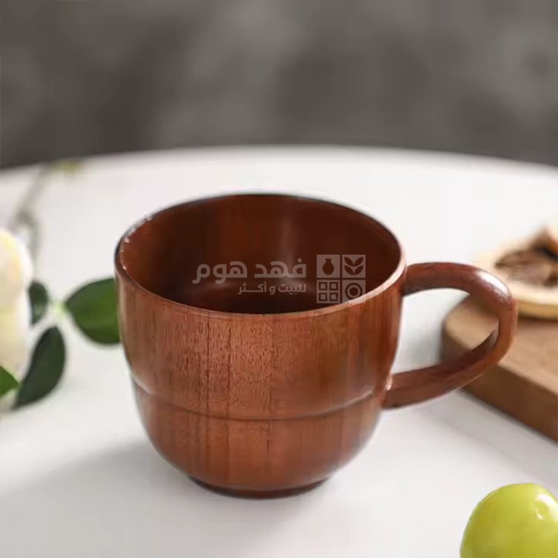 فنجان قهوة مدور بخصر 7 سم خشب بامبو معتق 236/2