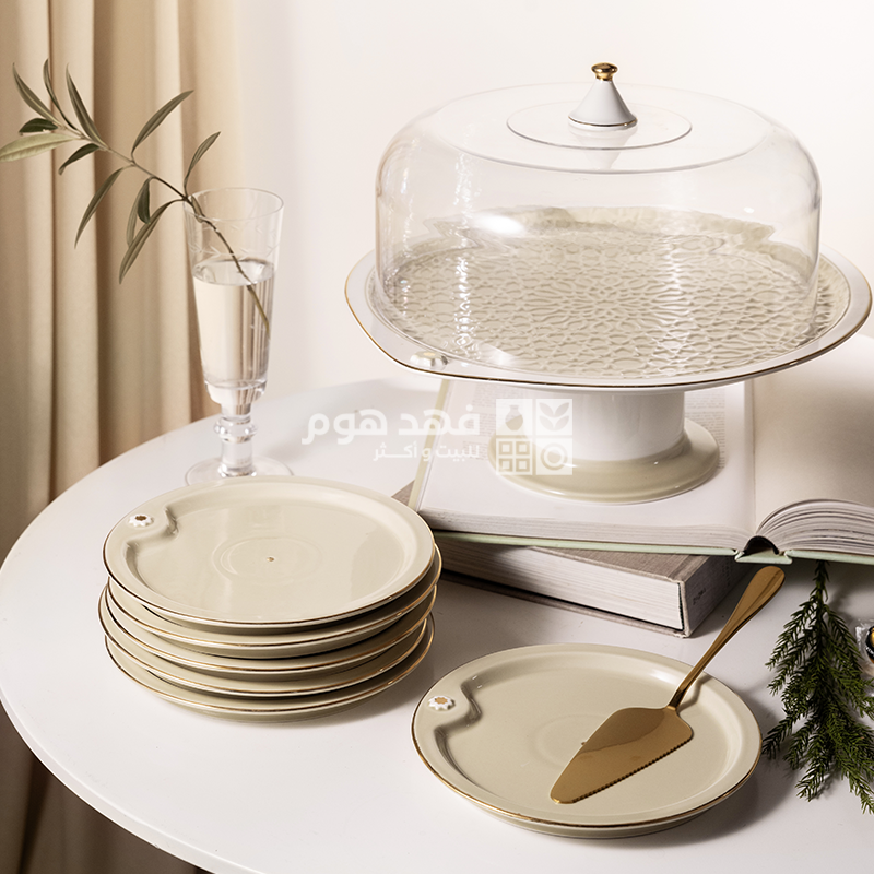 طقم كيك 8 قطع اصالة 2601 بيج