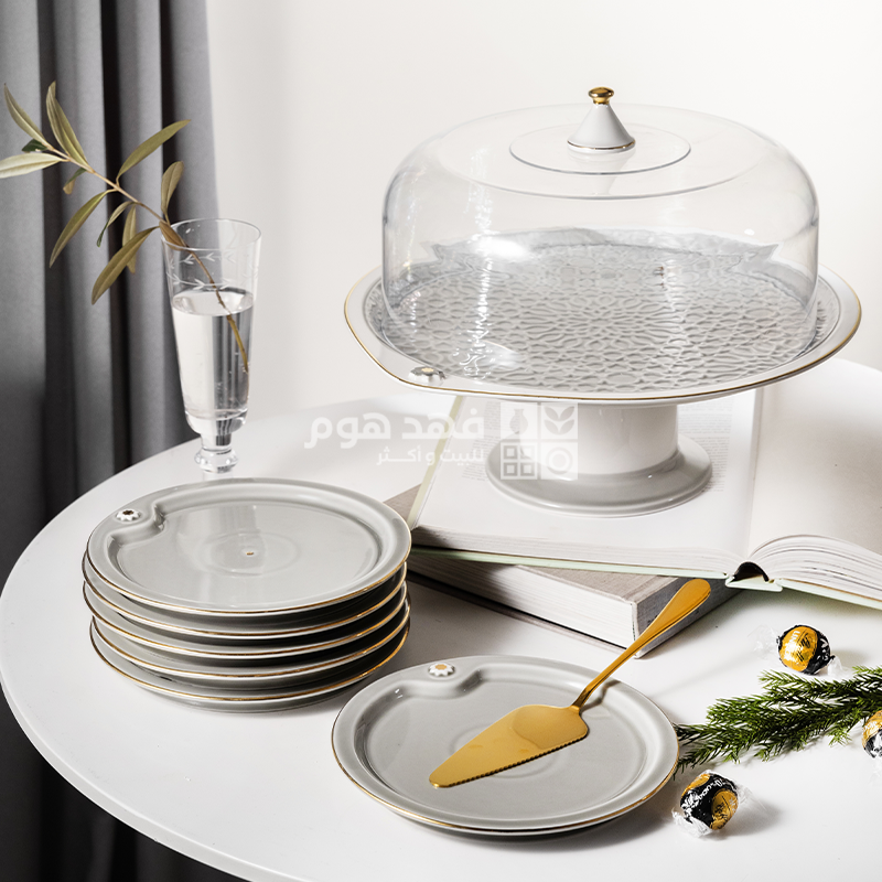 طقم كيك 8 قطع اصالة 2598 رمادي