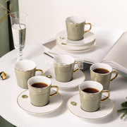 طقم 6 فناجين شاي اصالة 2540 زيتي