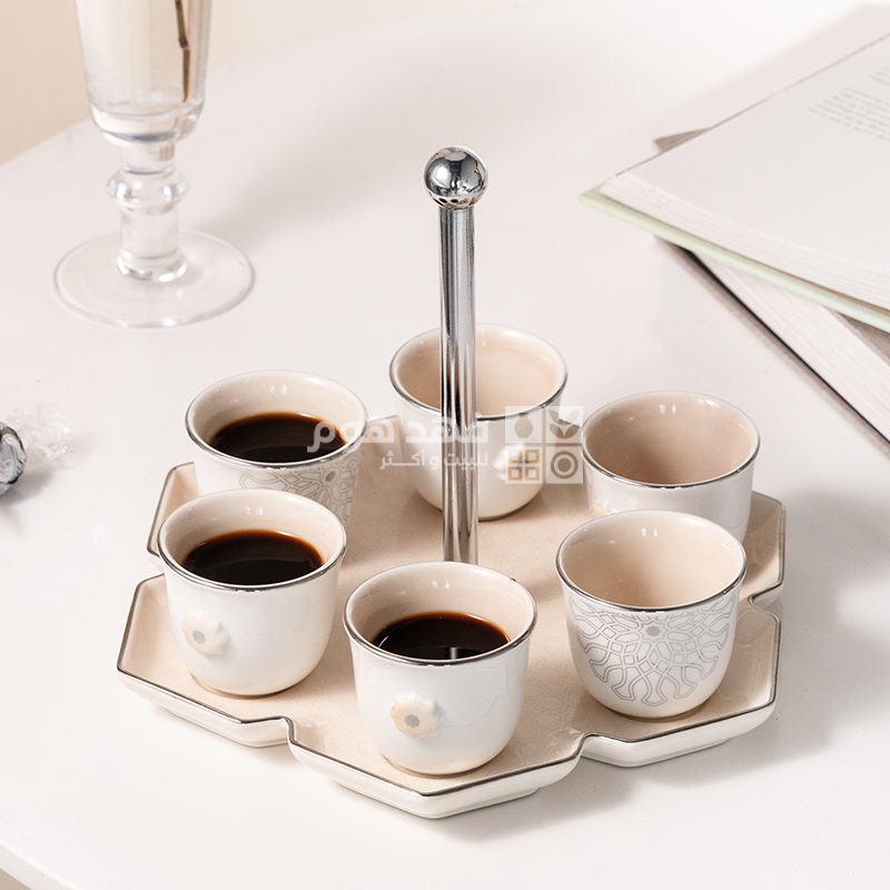 فناجين سادة ستاند اصالة 2594 كريمي